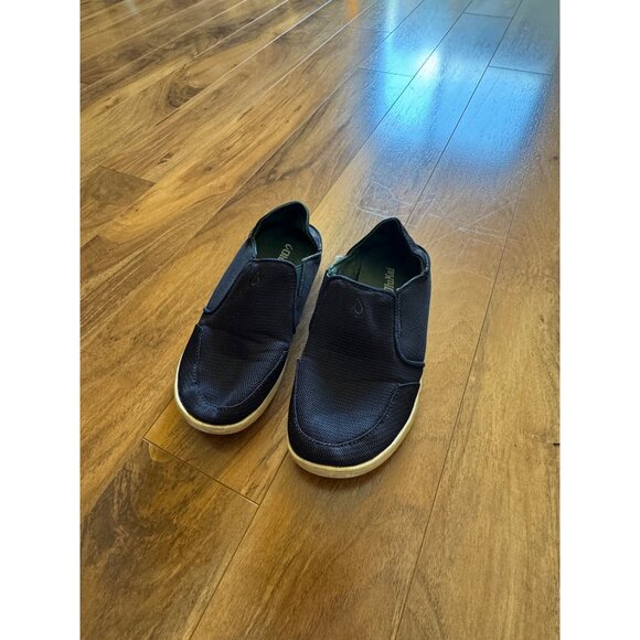 Olukai Nohea Mesh Mens Shoes Size 7 Casual Slip-On Comfort Loafers Black/Rubber - Picture 1 of 6